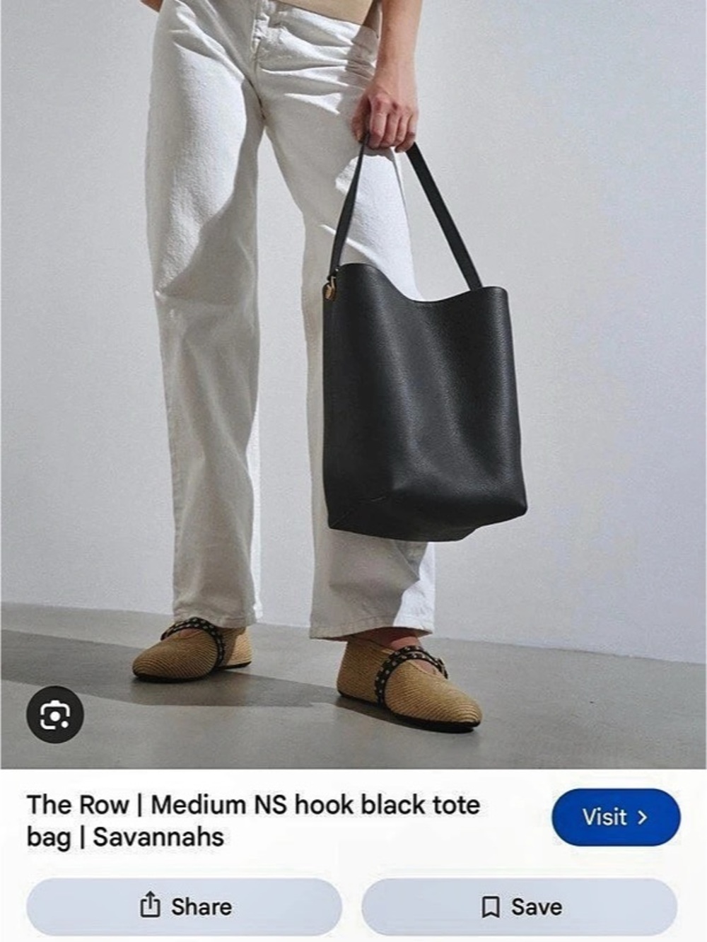 The Row Medium N/S Hook Tote Bag Black